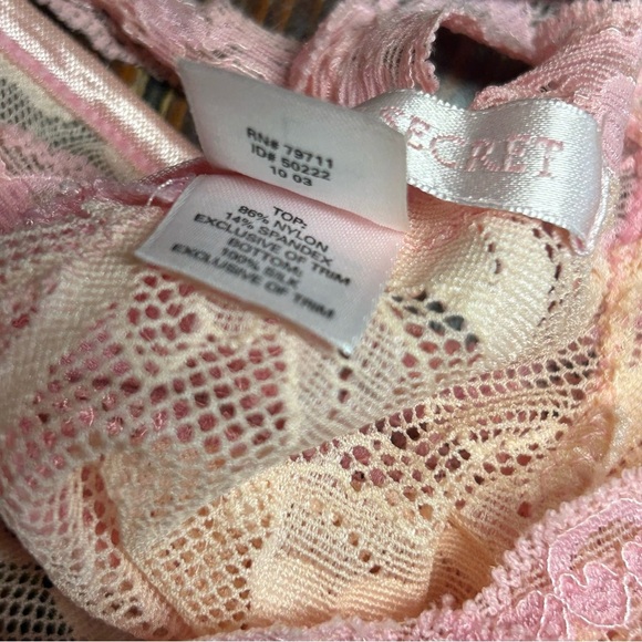 Victoria’s Secret vintage lace shirt nightgown in pink size large open back - Picture 5 of 12